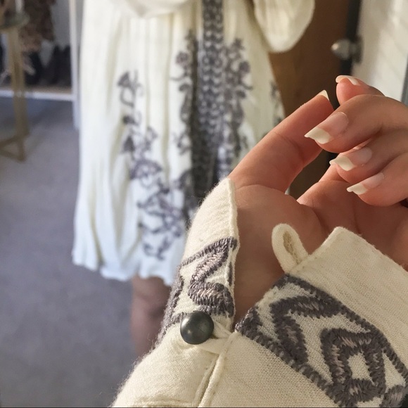 Free People Ivory Embroidered Swing Dress - Picture 10 of 13